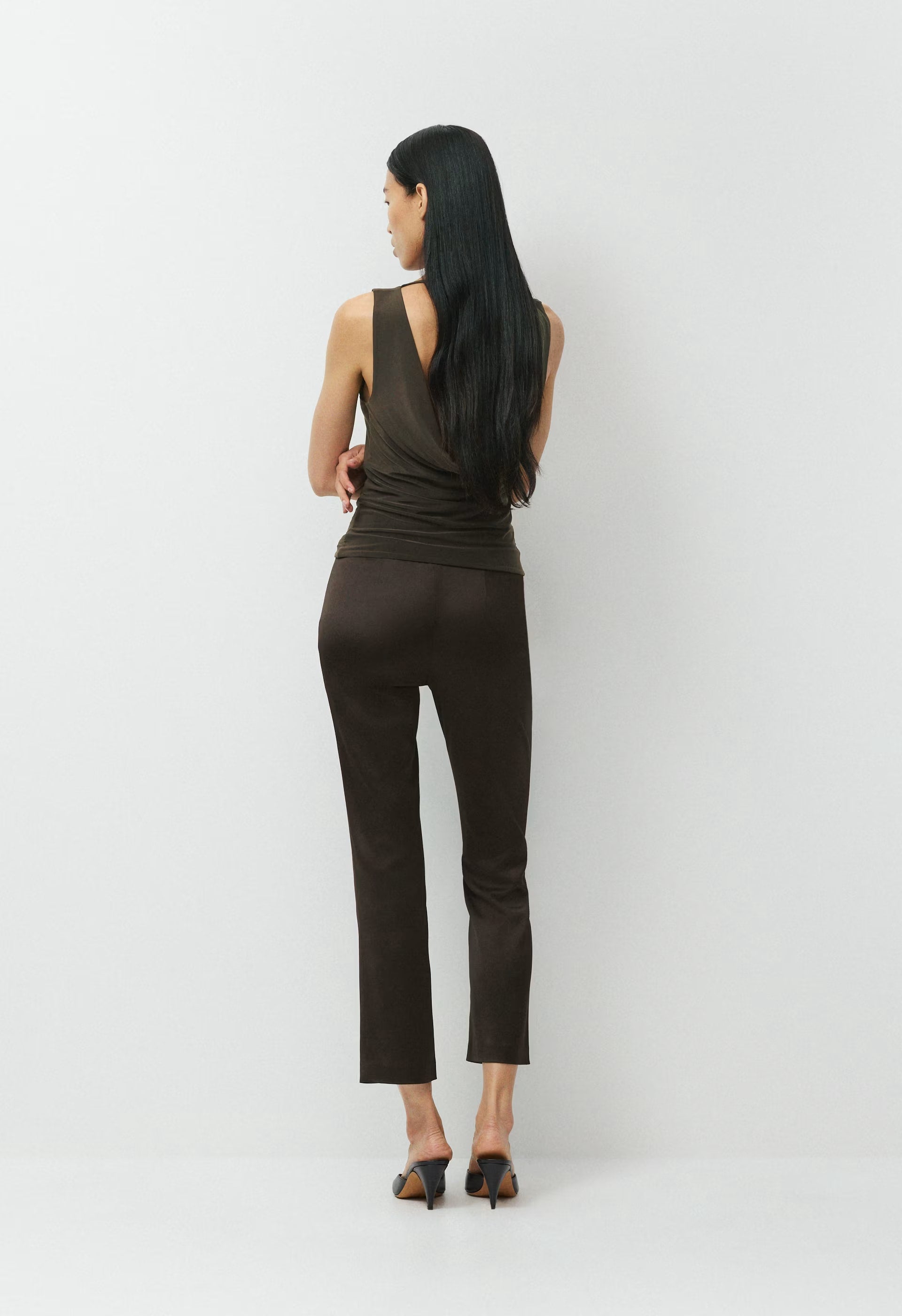 Applause Satin Pant - CACAO NIB BROWN