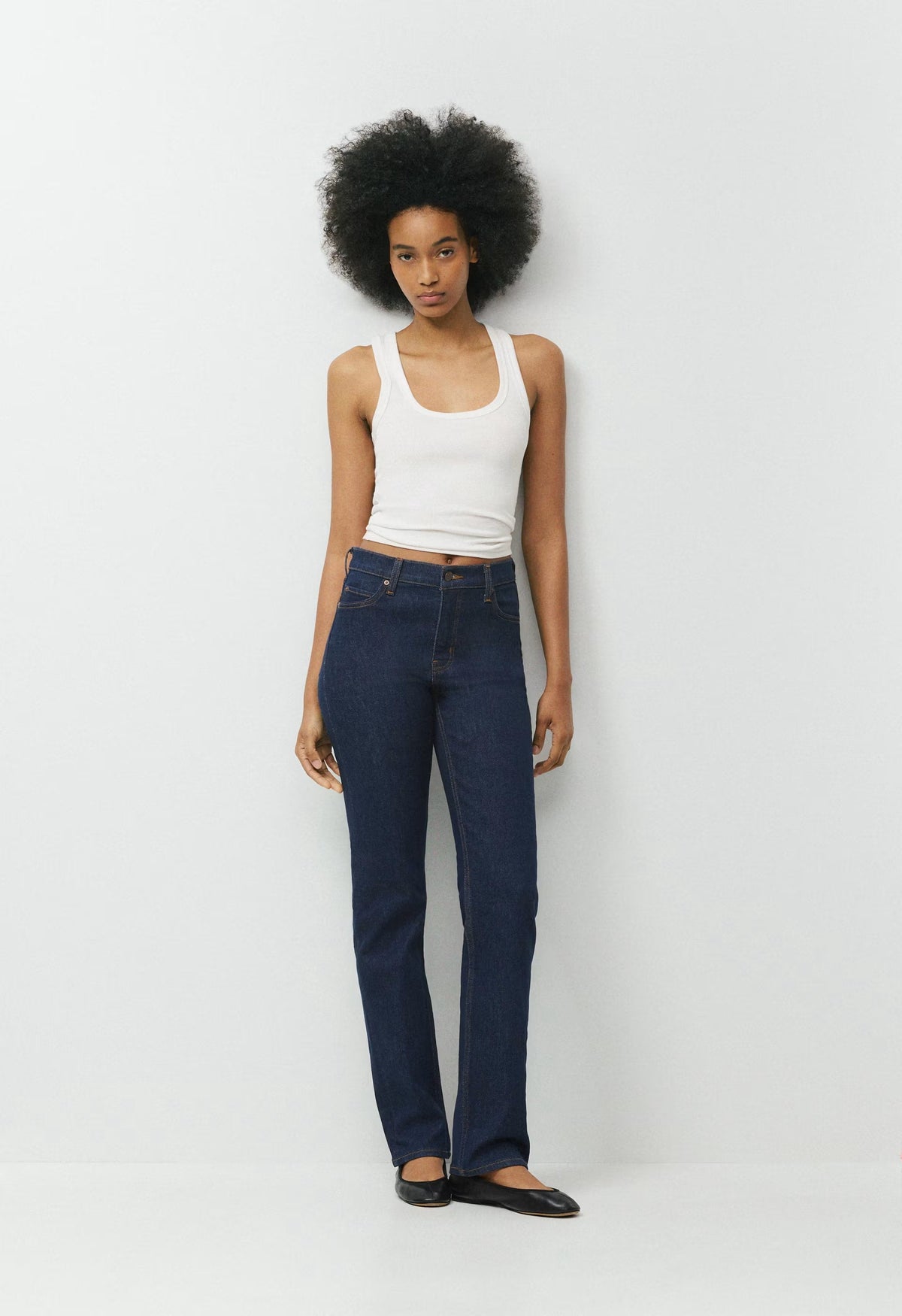 Denim Forum The ‘90s Snatched Hi-Rise Straight Jean - NO-STRESS DARK BLUE