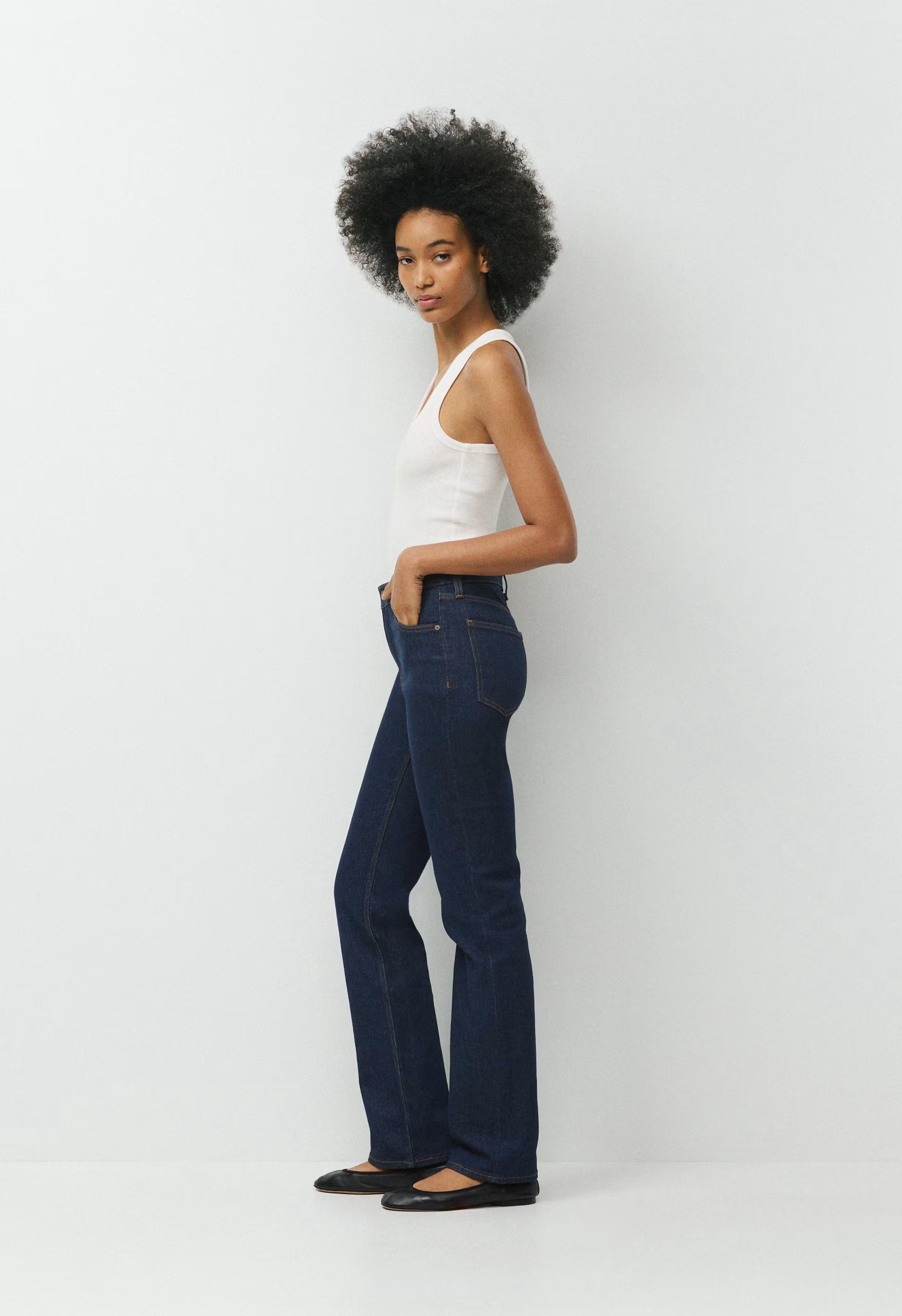 Denim Forum The ‘90s Snatched Hi-Rise Straight Jean - NO-STRESS DARK BLUE