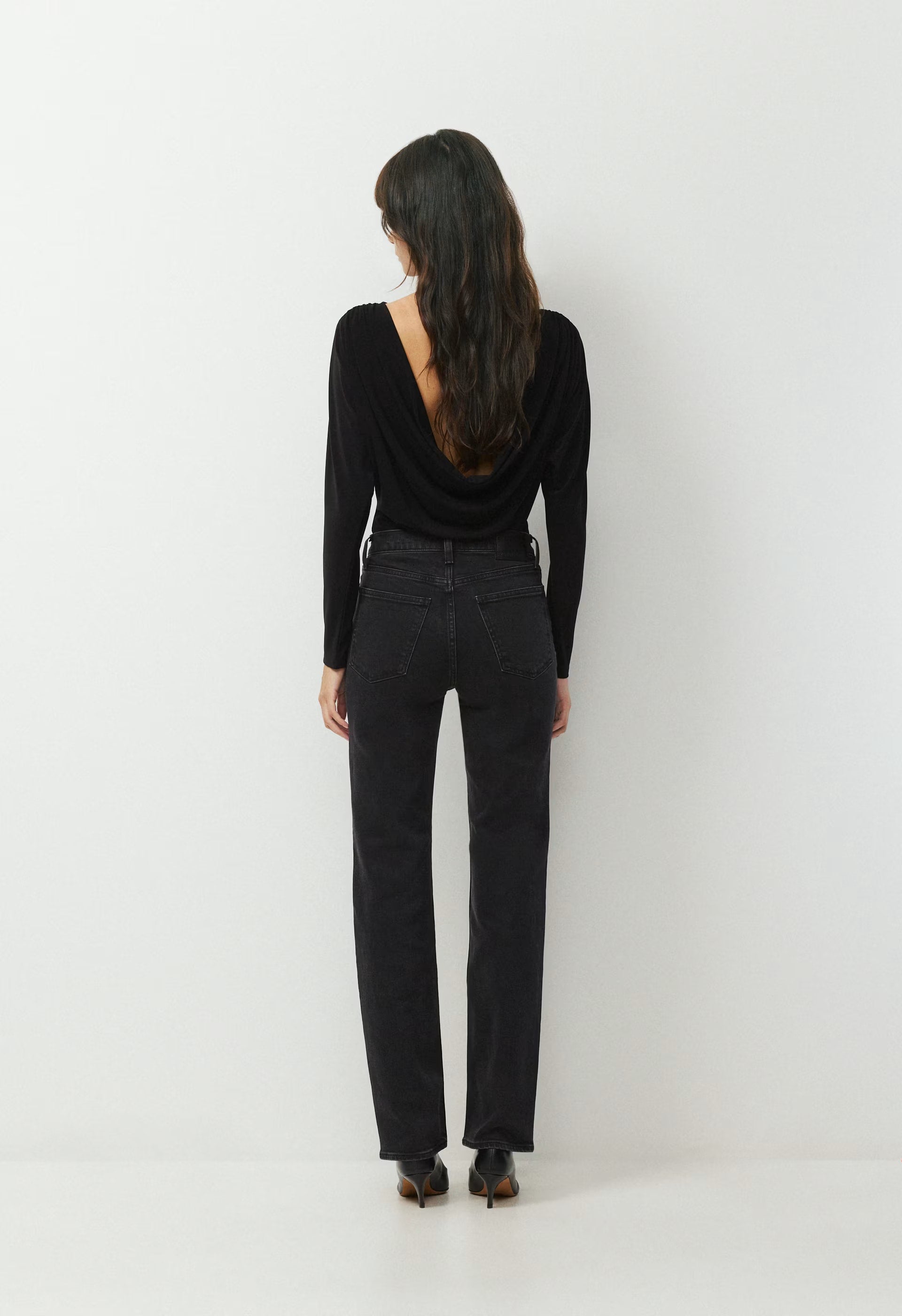 Denim Forum The ‘90s Snatched Hi-Rise Straight Jean - BLACK EYELINER