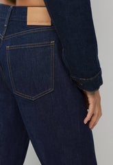Denim Forum The Farrah Hi-Rise Wide Jean - NO-STRESS DARK BLUE