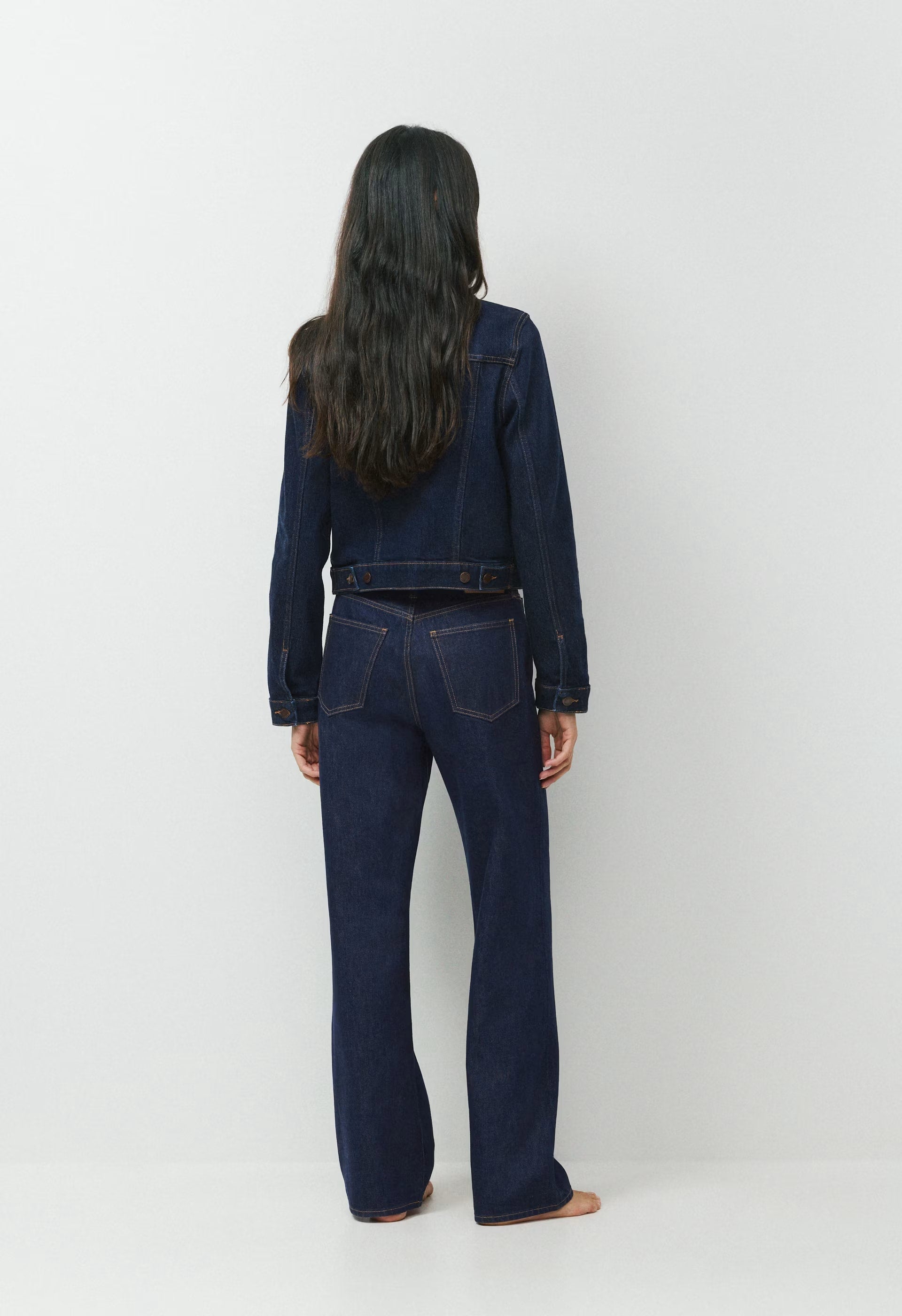 Denim Forum The Farrah Hi-Rise Wide Jean - NO-STRESS DARK BLUE
