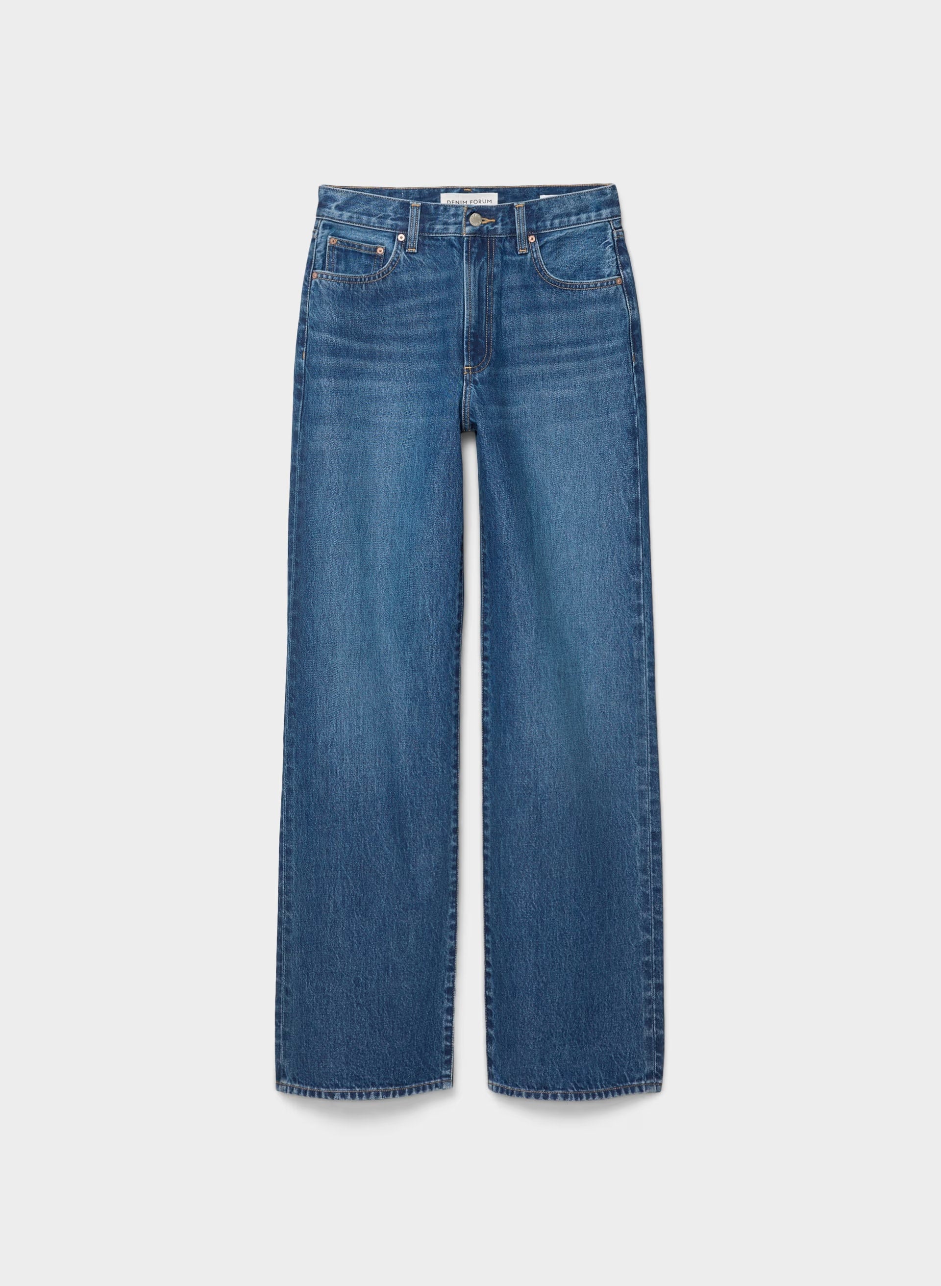 Denim Forum The Farrah Hi-Rise Wide Jean - VNTGE MD DARK BLUE