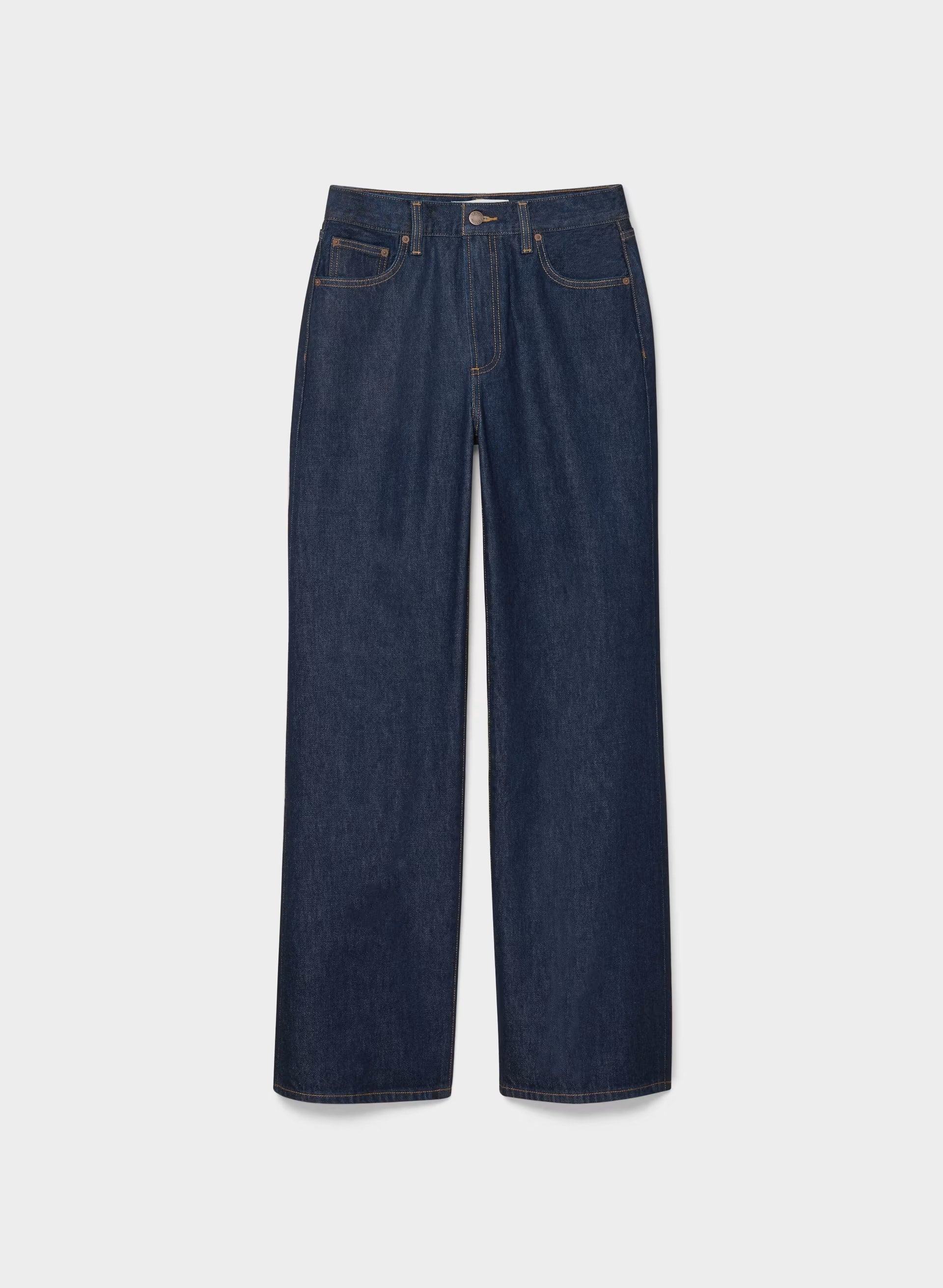 Denim Forum The Farrah Lo-Rise Wide Jean - NO-STRESS DARK BLUE