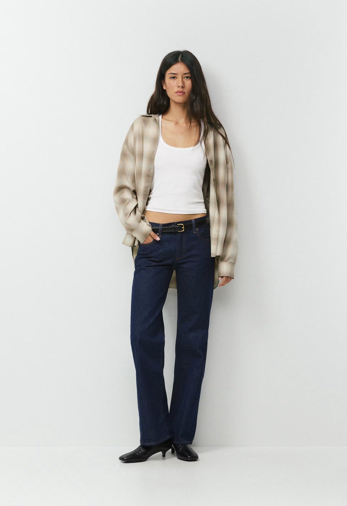 Denim Forum The Farrah Lo-Rise Wide Jean - NO-STRESS DARK BLUE
