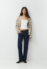 Denim Forum The Farrah Lo-Rise Wide Jean - NO-STRESS DARK BLUE