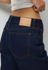 Denim Forum The Farrah Lo-Rise Wide Jean - NO-STRESS DARK BLUE