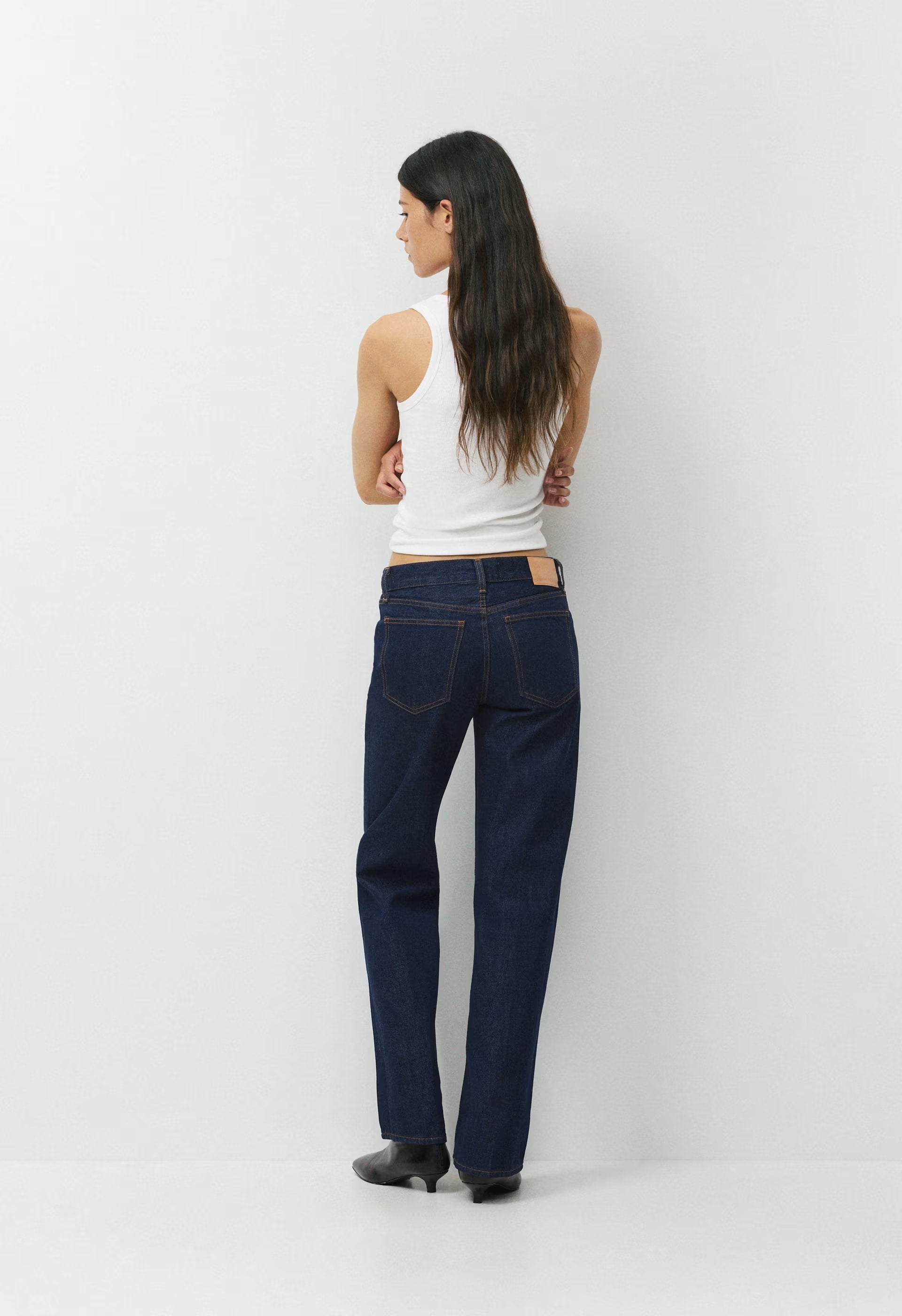 Denim Forum The Farrah Lo-Rise Wide Jean - NO-STRESS DARK BLUE