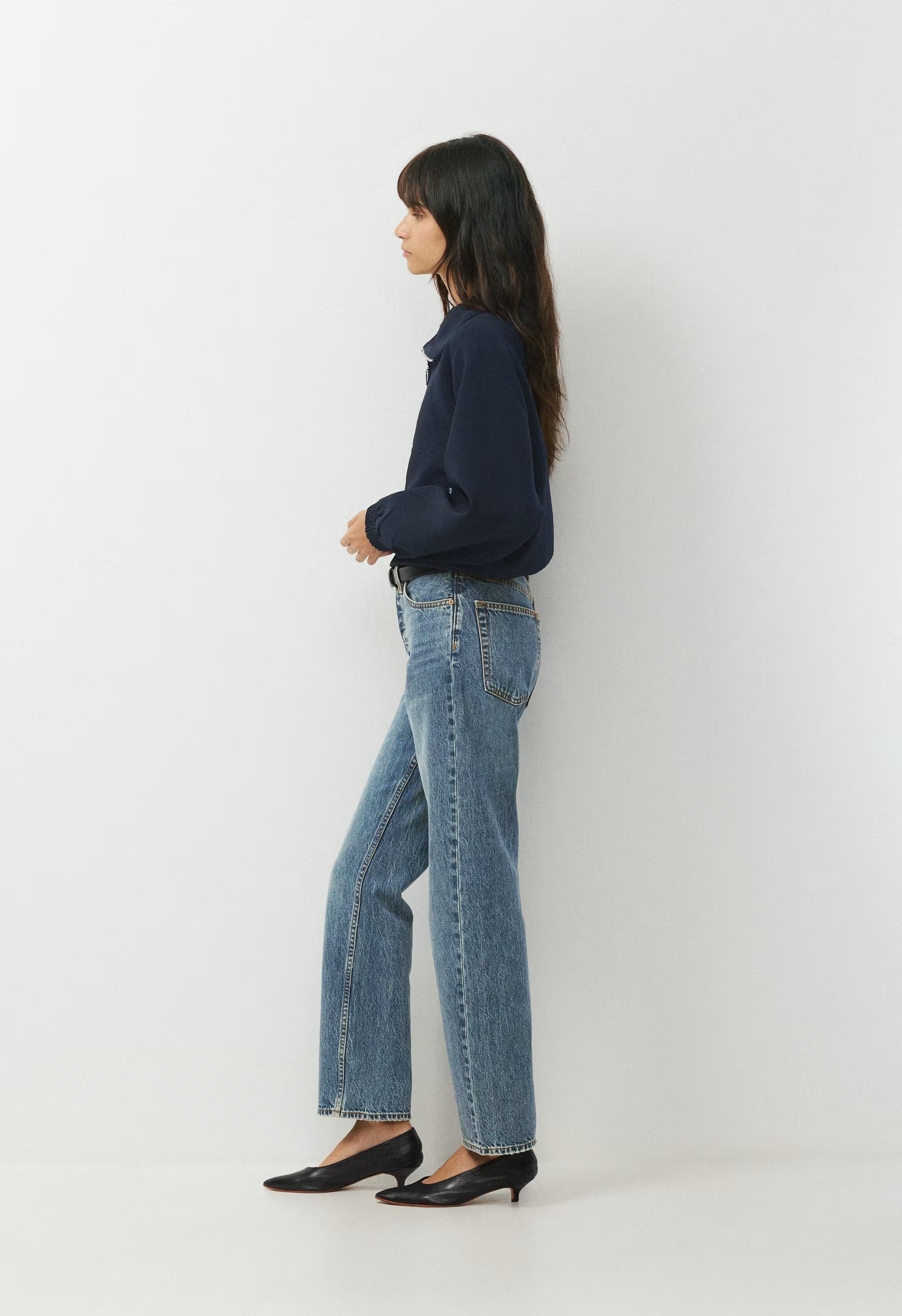 Denim Forum 004 Hi-Rise Straight Jean - VINTAGE MEDIUM BLUE