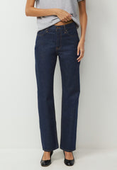 Denim Forum 004 Hi-Rise Straight Jean - NO-STRESS DARK BLUE