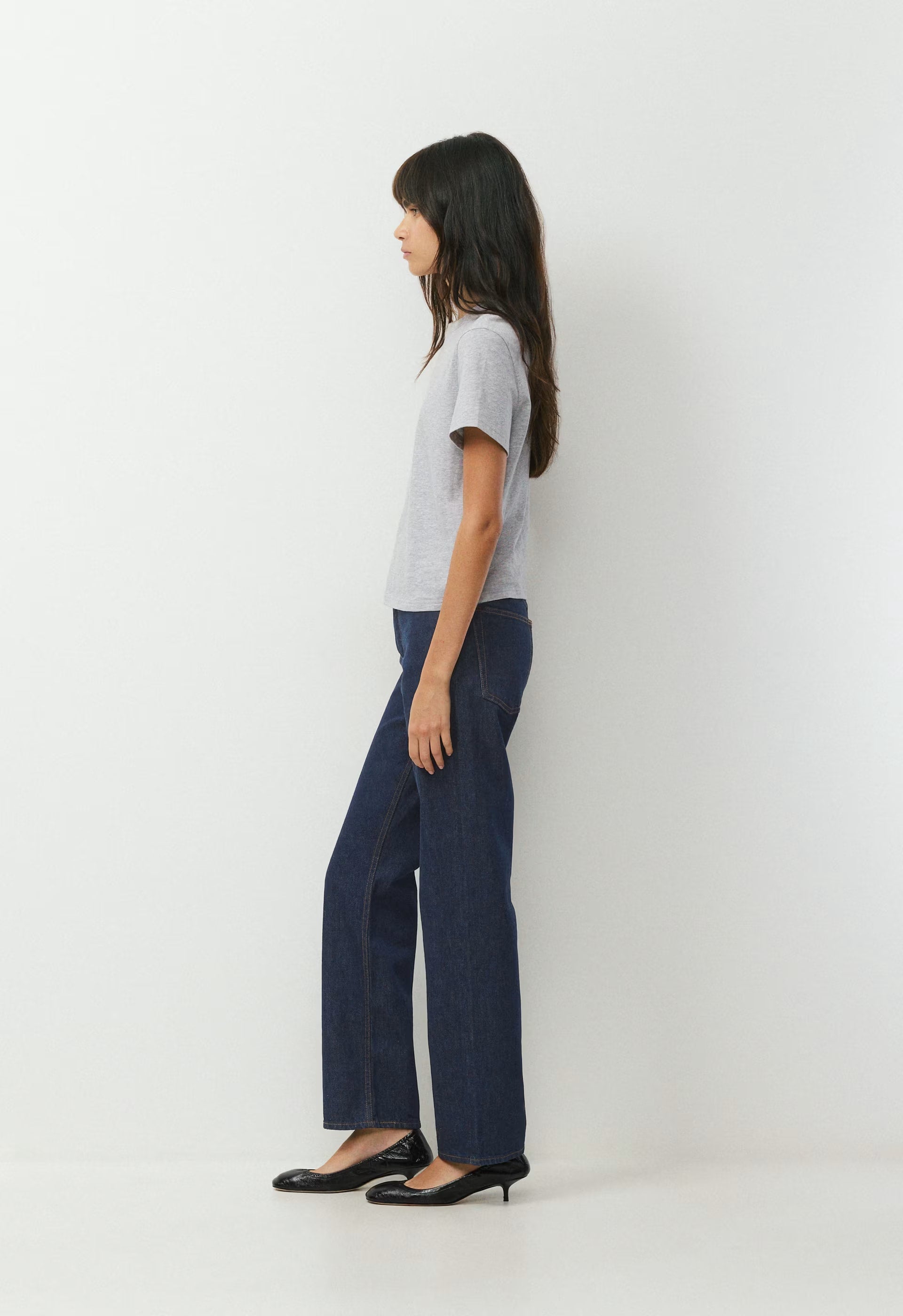 Denim Forum 004 Hi-Rise Straight Jean - NO-STRESS DARK BLUE