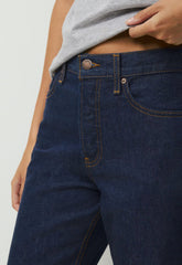 Denim Forum 004 Hi-Rise Straight Jean - NO-STRESS DARK BLUE