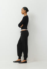 Terry Sweatfleece Mega Flutter™ Cuff Jogger - BLACK