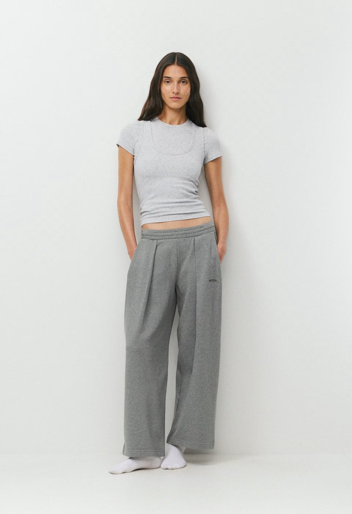 Terry Sweatfleece Mega Pleated Sweatpant - HEATHER DARK GREY