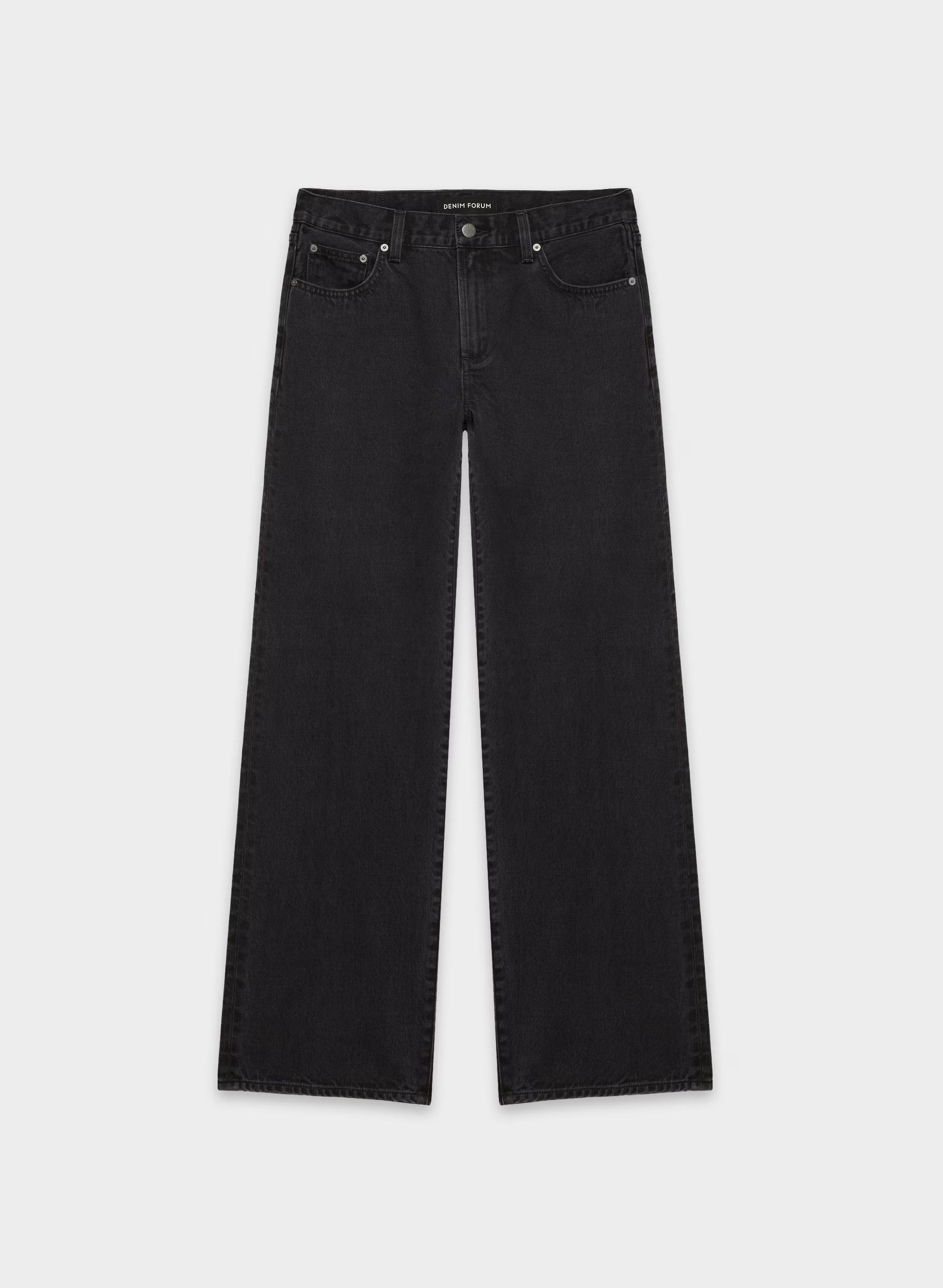 Denim Forum The Farrah Lo-Rise Wide Jean - BLACK EYELINER