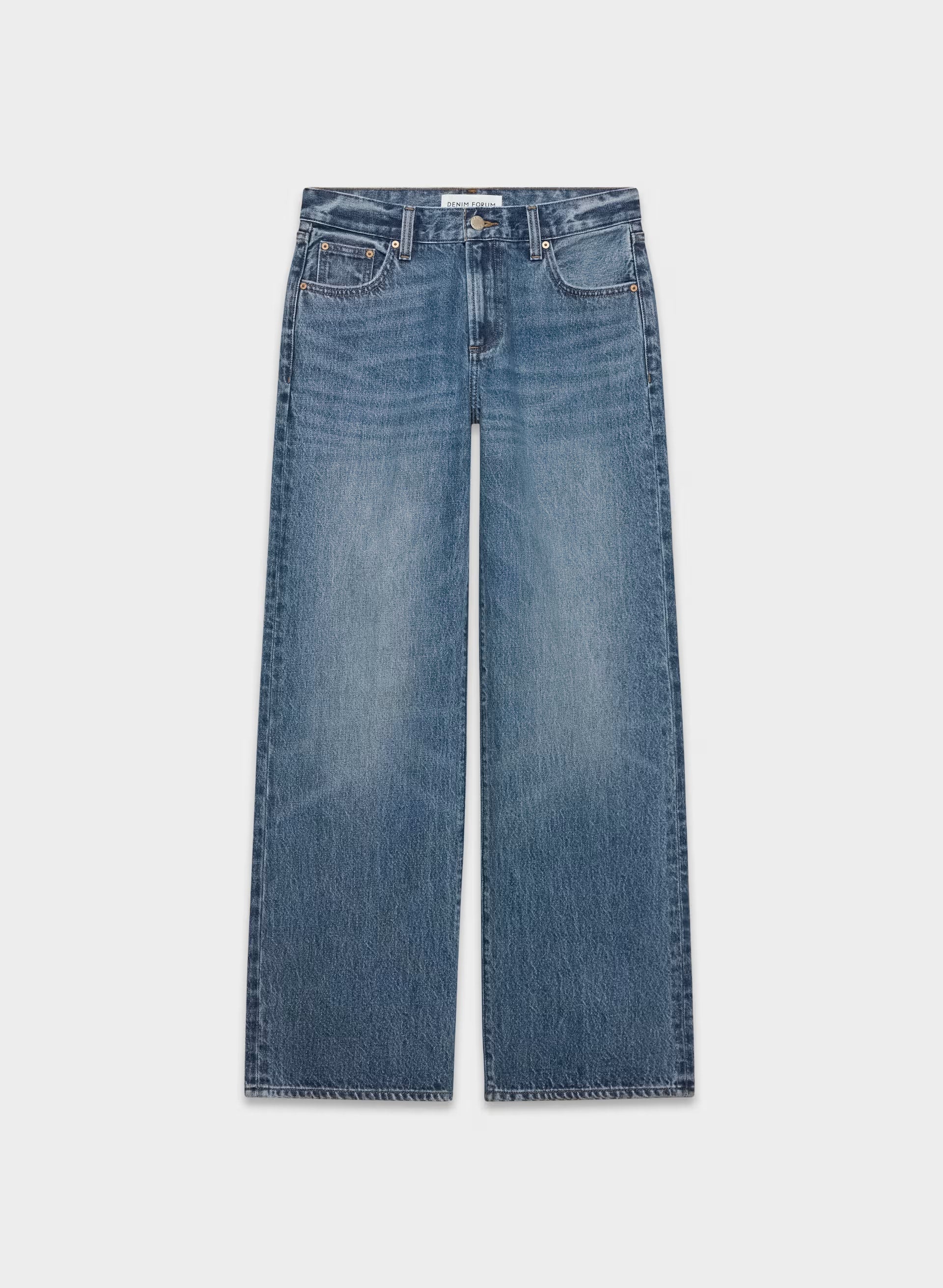 Denim Forum The Farrah Lo-Rise Wide Jean - 5 YRS KISS N TELL BLEU