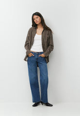Denim Forum The ‘90s Relaxed Ultra Lo-Rise Wide Jean - VNTGE MD DARK BLUE