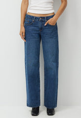 Denim Forum The ‘90s Relaxed Ultra Lo-Rise Wide Jean - VNTGE MD DARK BLUE