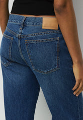 Denim Forum The Farrah Lo-Rise Wide Jean - VNTGE MD DARK BLUE
