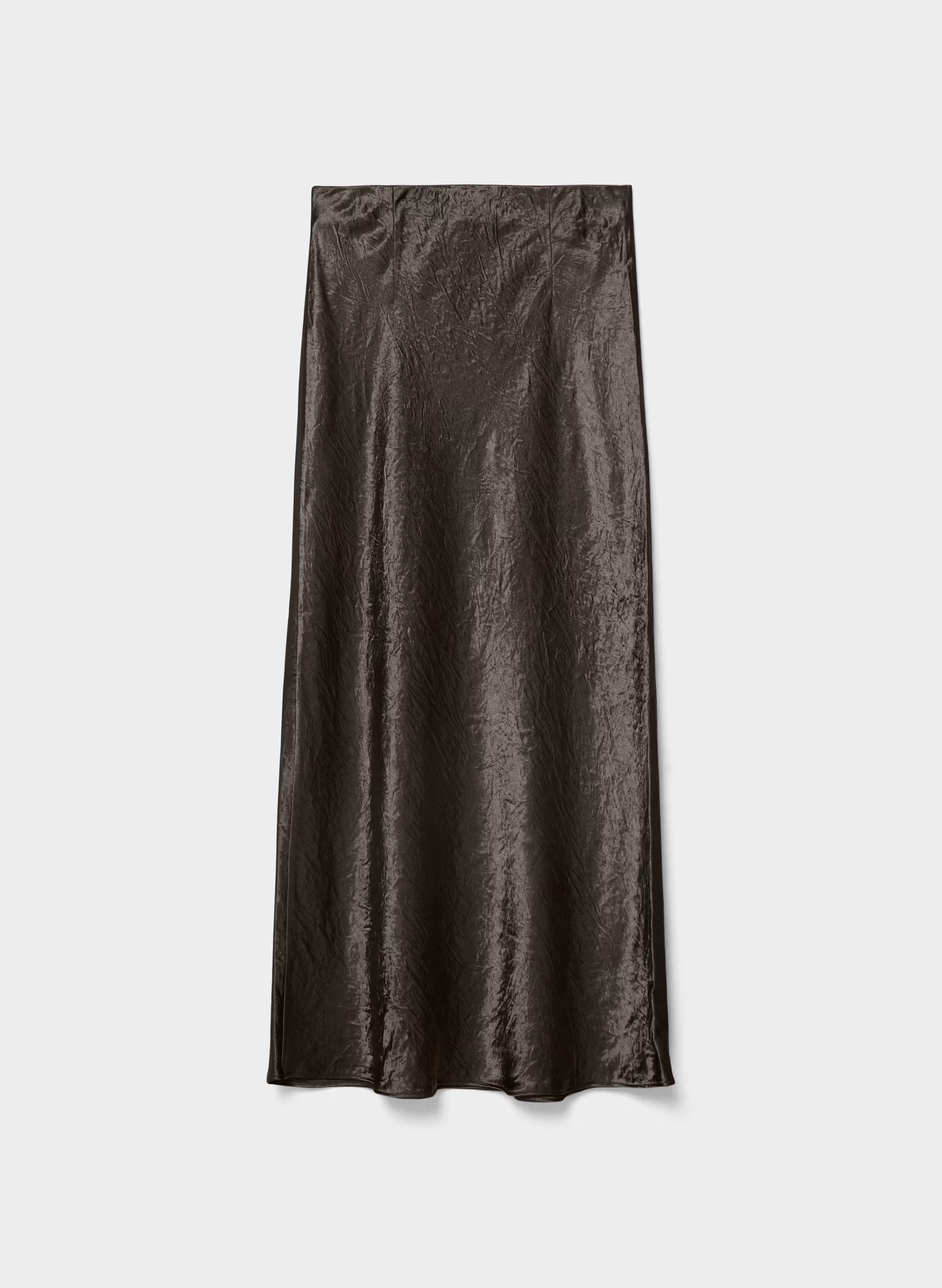 Slip Satin Maxi Skirt - RICH MOCHA BROWN