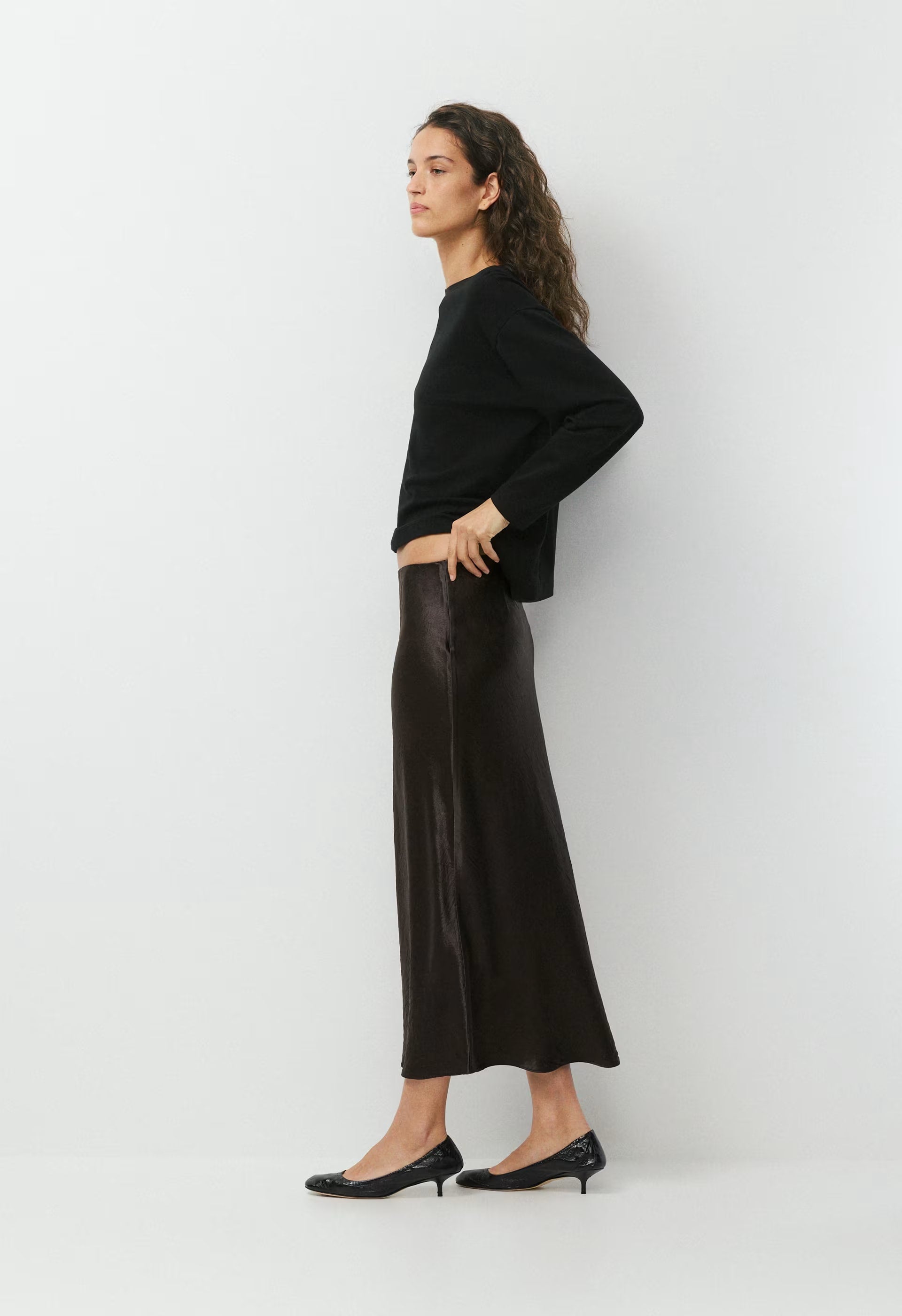 Slip Satin Maxi Skirt - RICH MOCHA BROWN