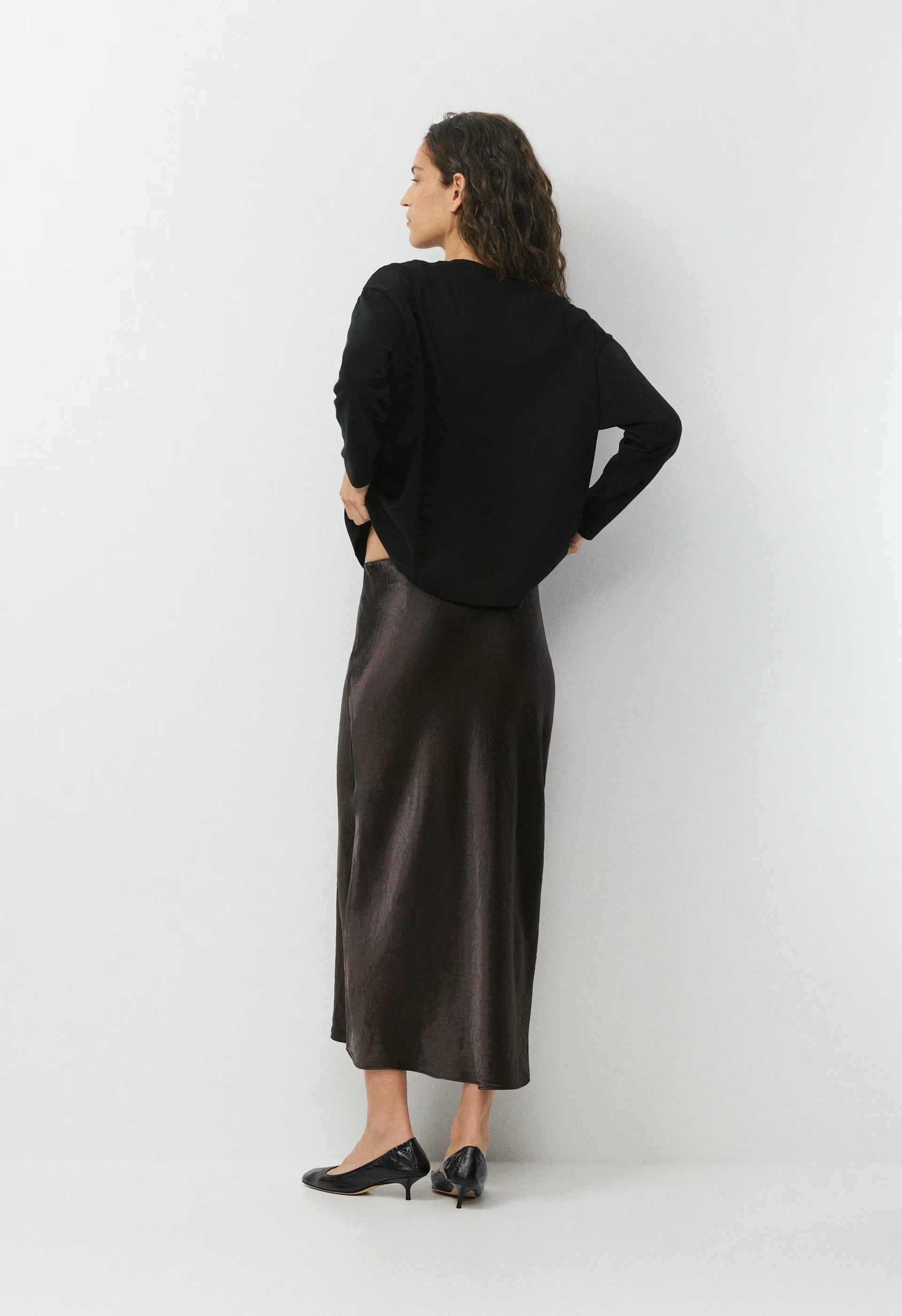 Slip Satin Maxi Skirt - RICH MOCHA BROWN