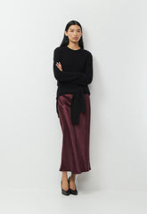 Slip Satin Maxi Skirt - GALA PLUM