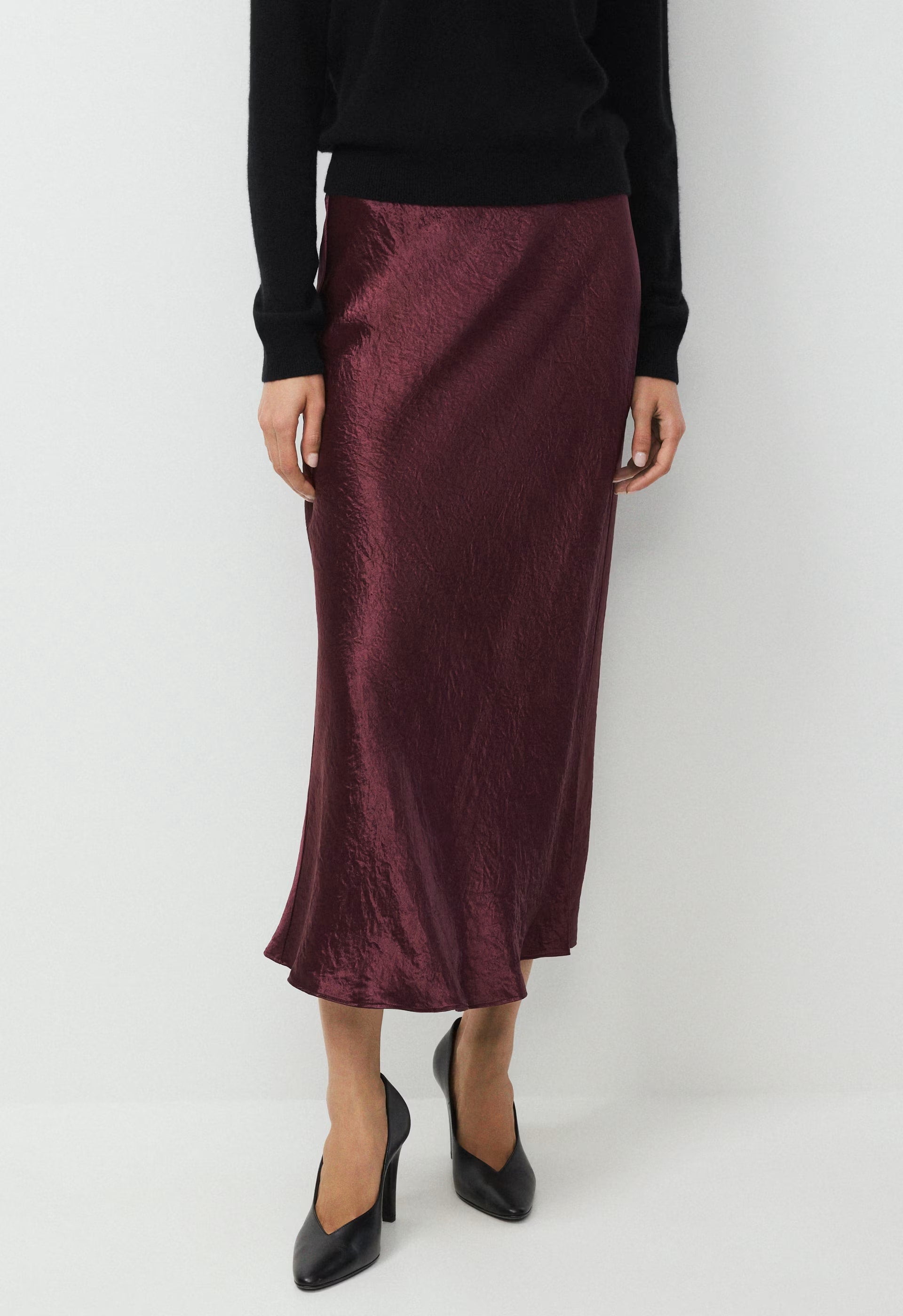 Slip Satin Maxi Skirt - GALA PLUM