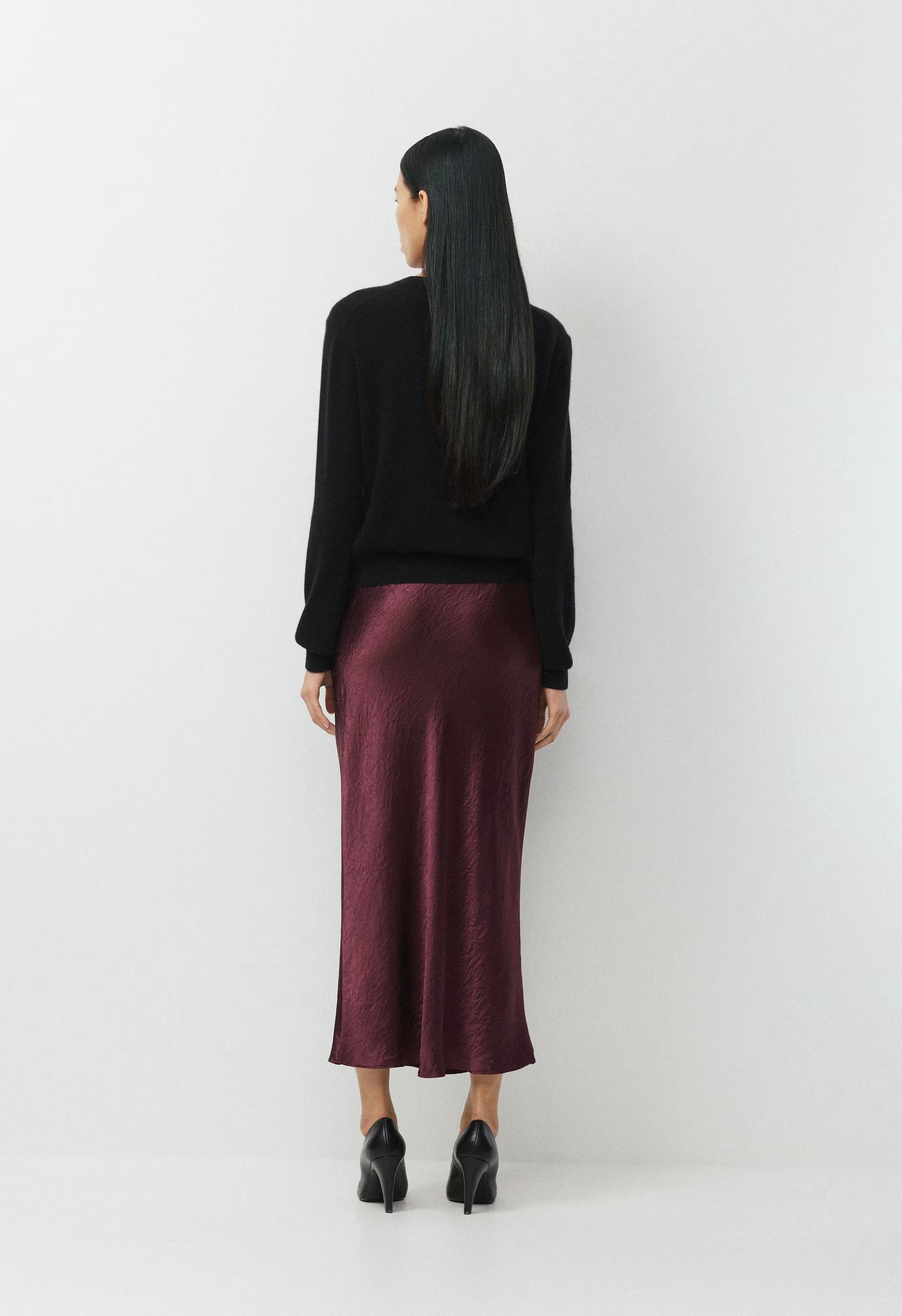 Slip Satin Maxi Skirt - GALA PLUM