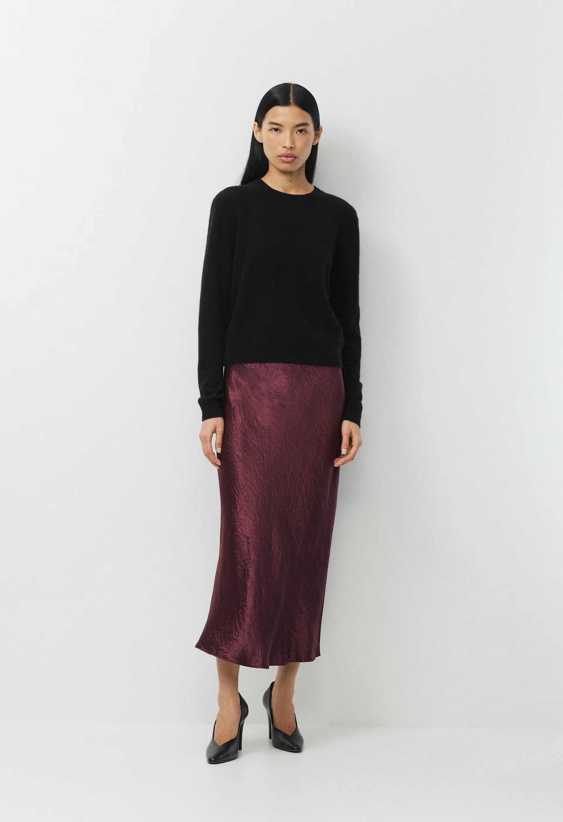 Slip Satin Maxi Skirt - GALA PLUM