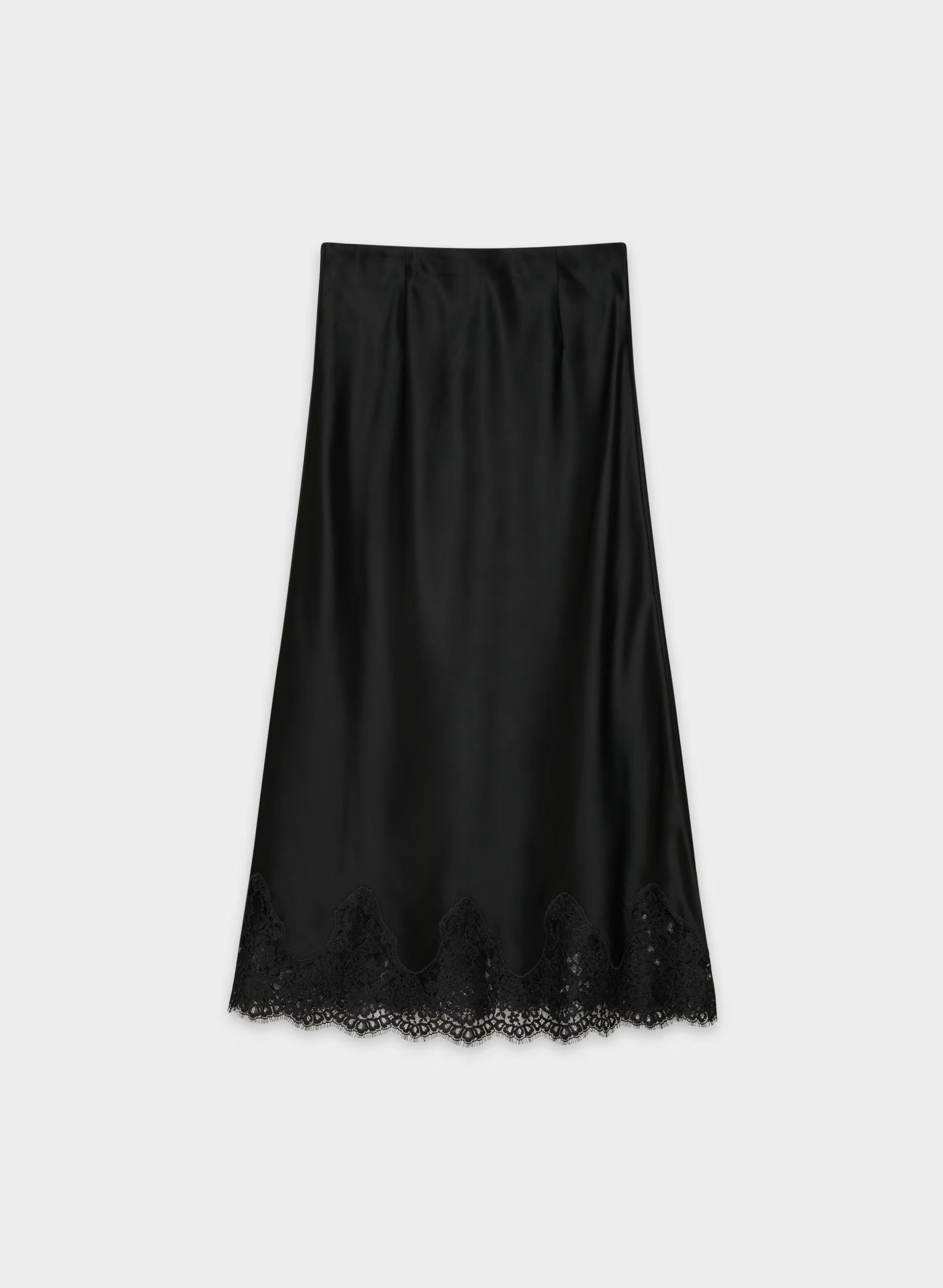 Henrietta Satin Skirt - BLACK/BLACK