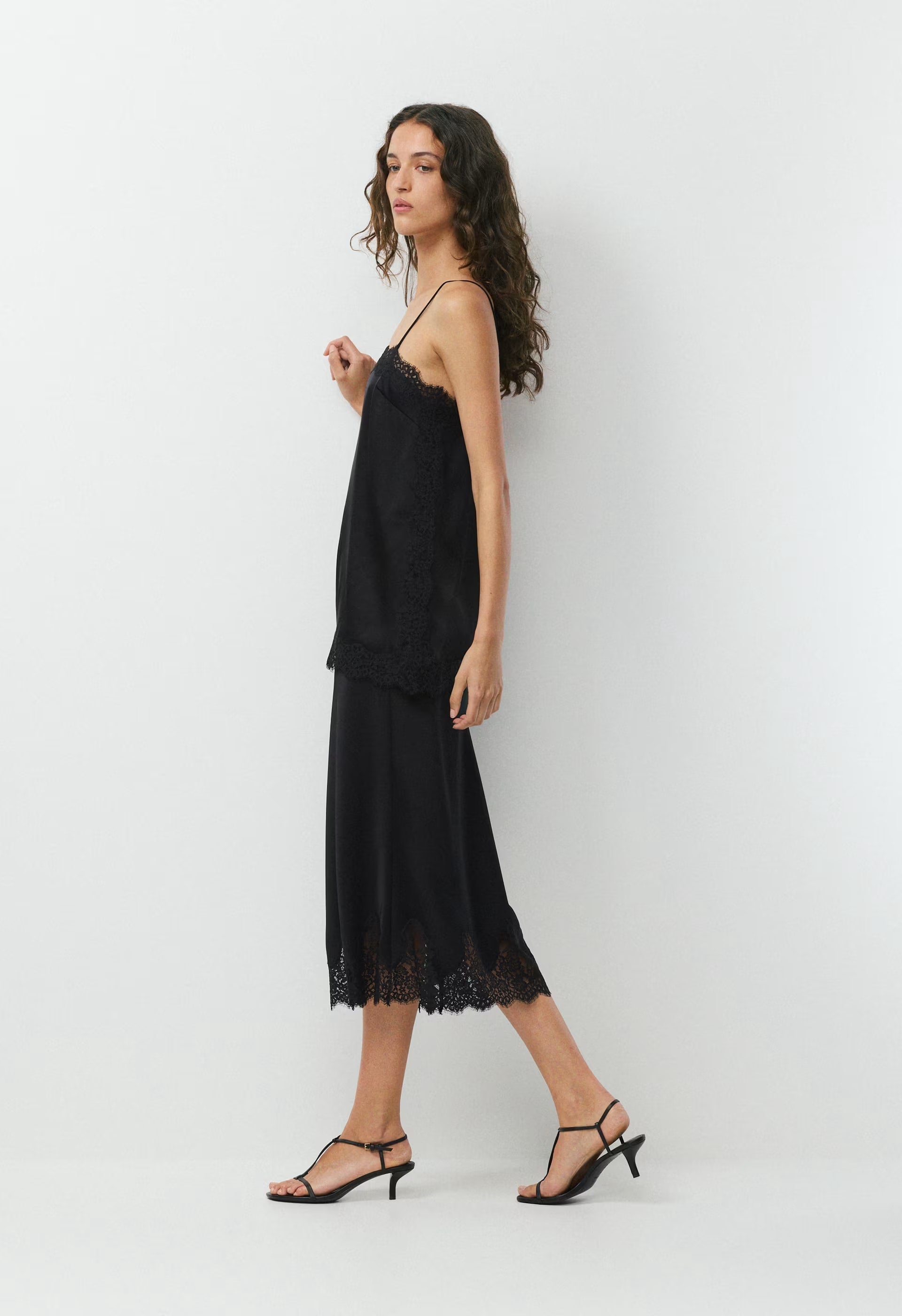 Henrietta Satin Skirt - BLACK/BLACK