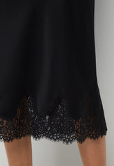 Henrietta Satin Skirt - BLACK/BLACK