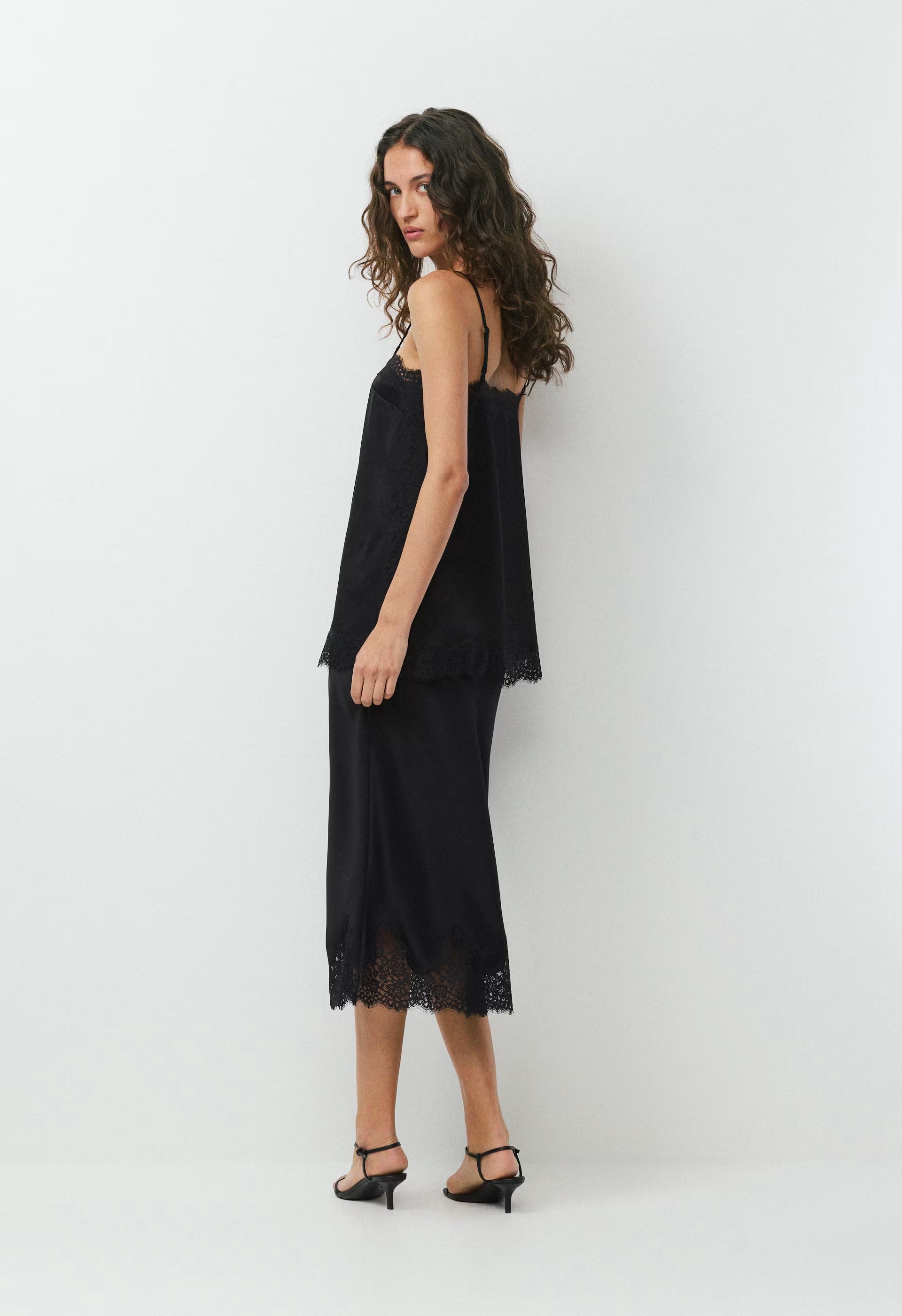 Henrietta Satin Skirt - BLACK/BLACK