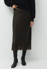 Henrietta Satin Skirt - CC N BROWN/CC NB BROWN