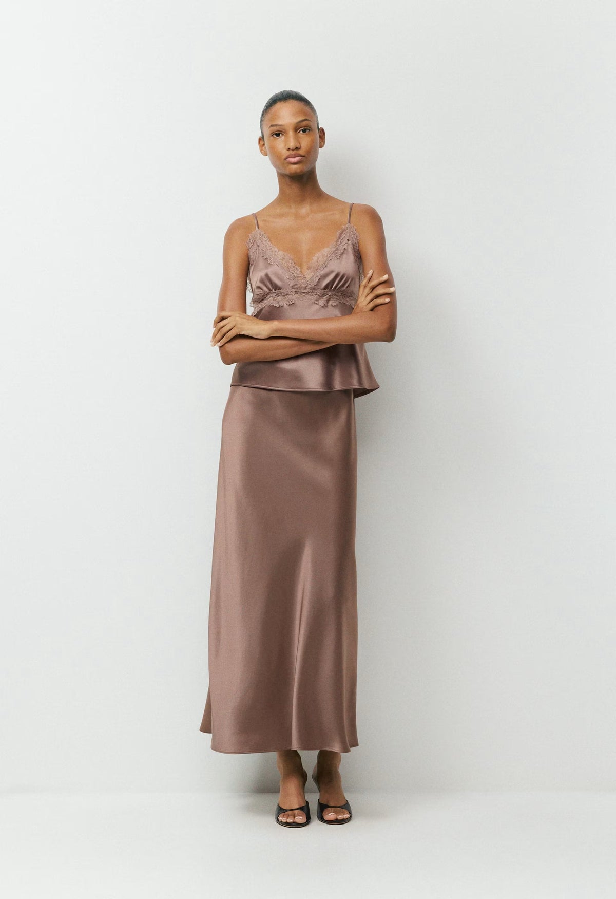 Capture Satin Skirt - DUSTY MAUVE