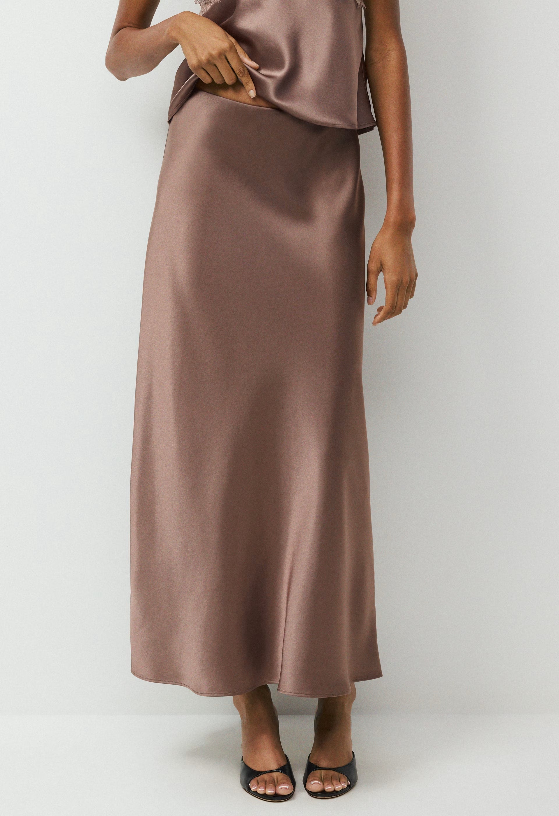 Capture Satin Skirt - DUSTY MAUVE