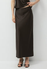 Capture Satin Skirt - CACAO NIB BROWN