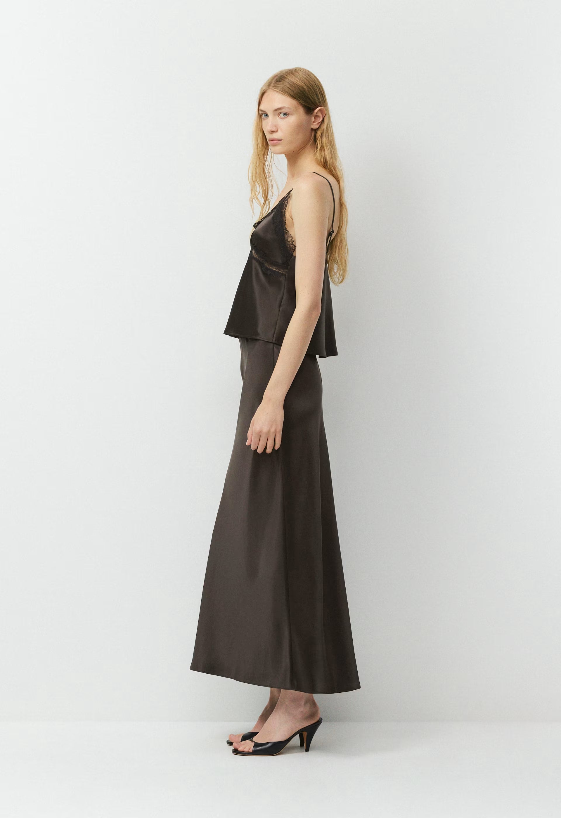 Capture Satin Skirt - CACAO NIB BROWN