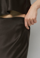 Capture Satin Skirt - CACAO NIB BROWN