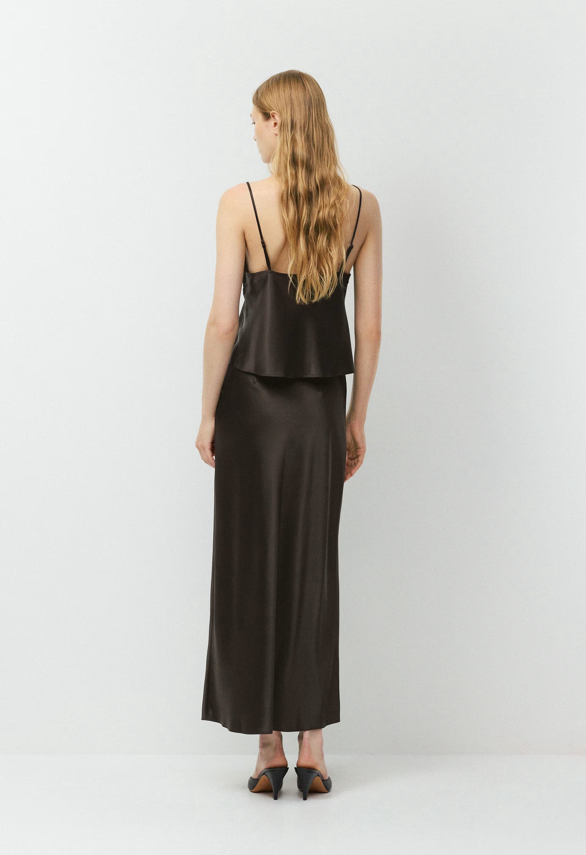 Capture Satin Skirt - CACAO NIB BROWN