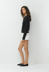 Jewel Linen Skort - WHITE