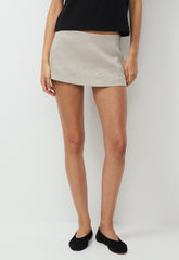 Jewel Linen Skort - UNDYED DARK ECRU