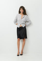 Felicity Satin Skirt - BLACK