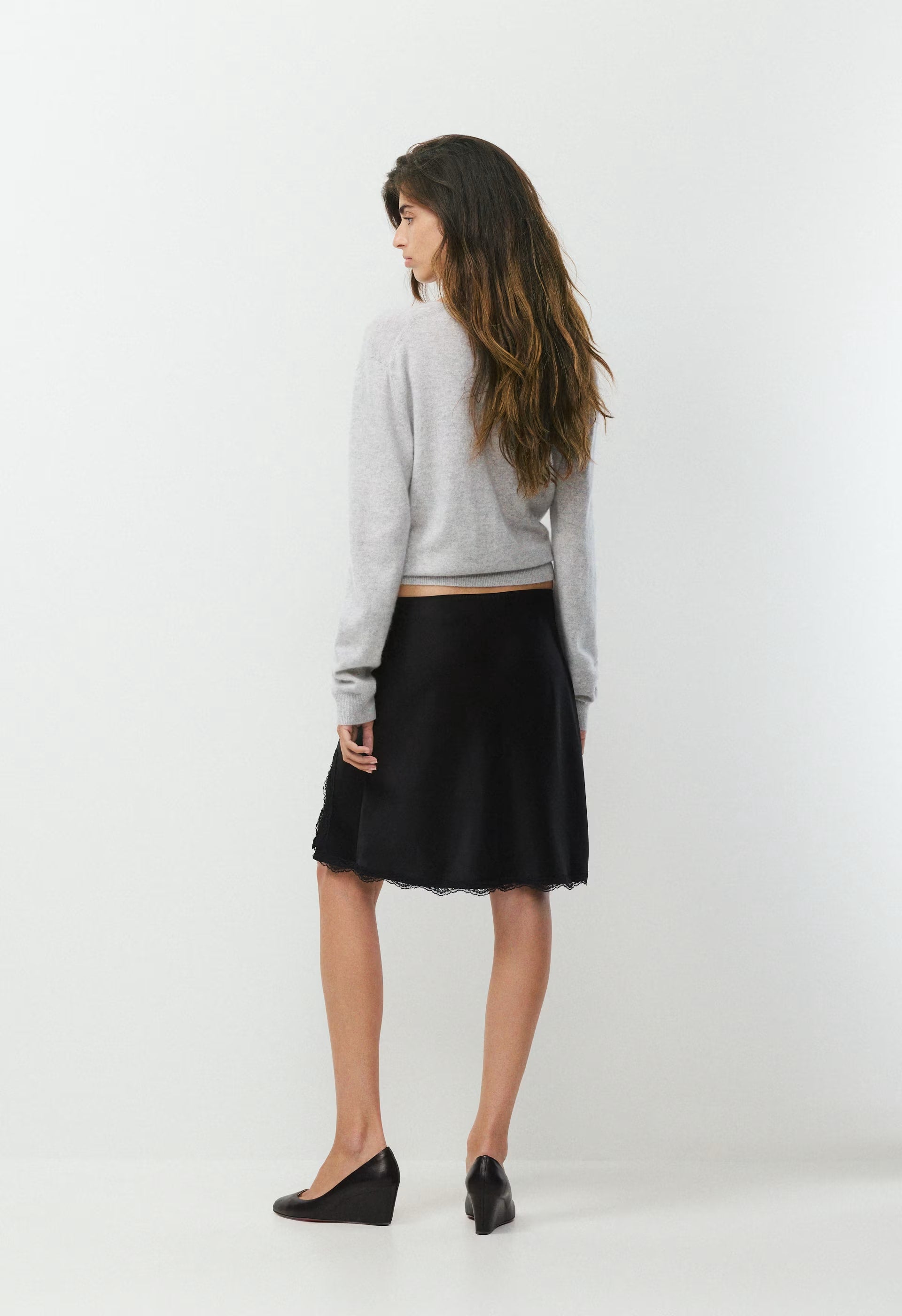 Felicity Satin Skirt - BLACK