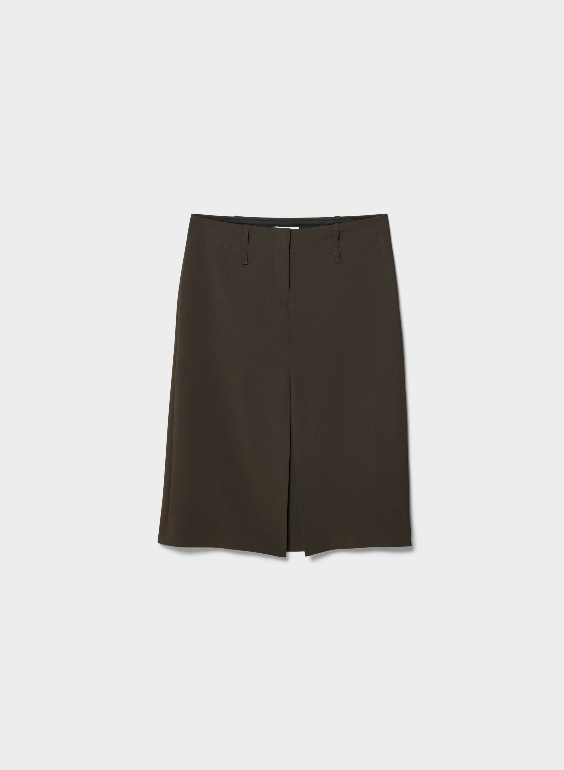 Optics Skirt - Sway Crepe - DARK COFFEE