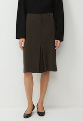 Optics Skirt - Sway Crepe - DARK COFFEE