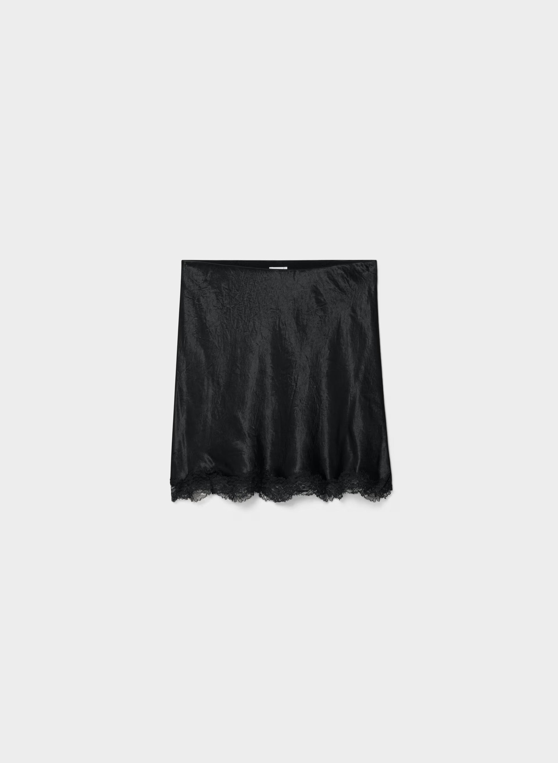 Downtown Satin Skirt - BLACK