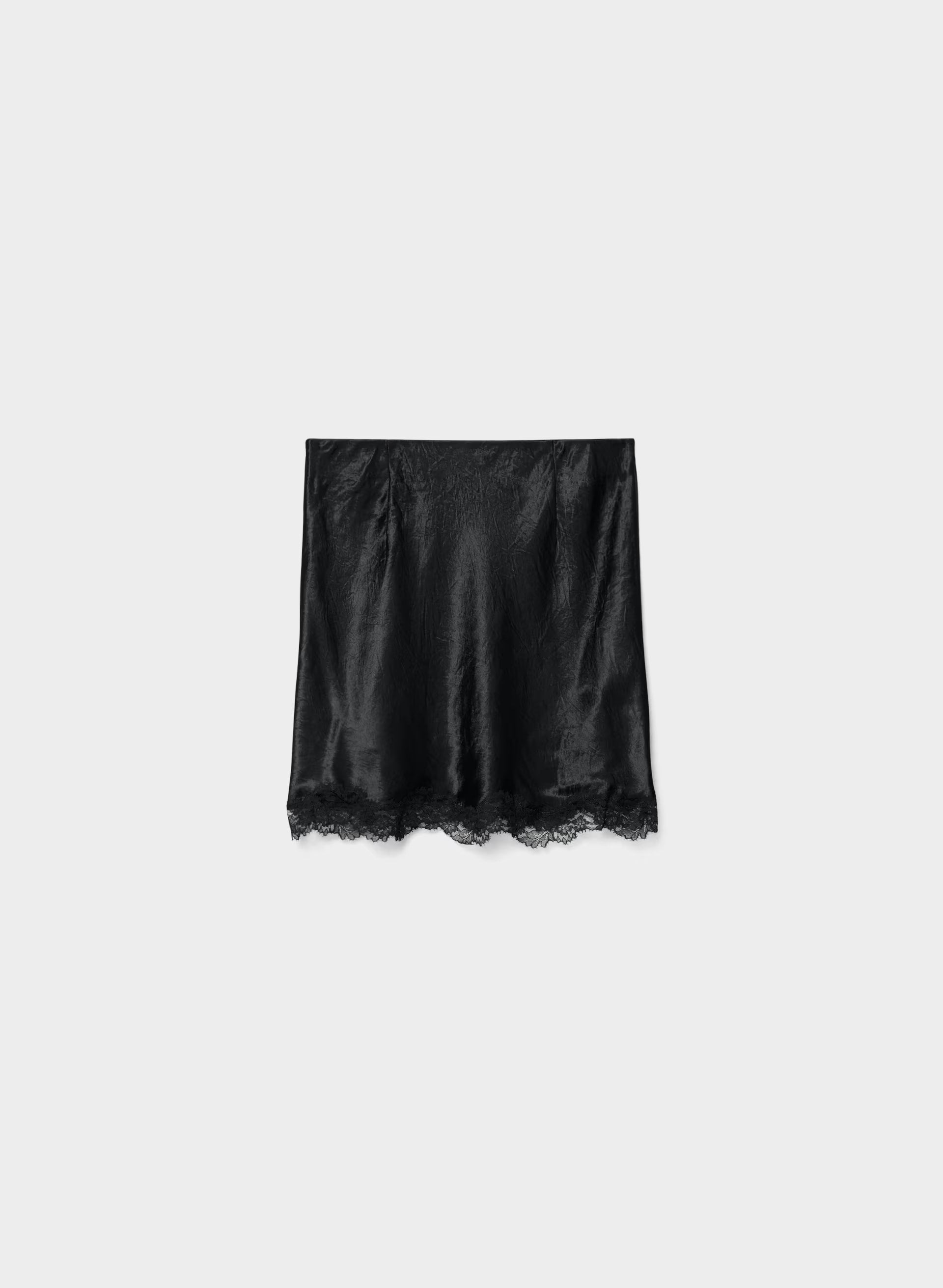 Downtown Satin Skirt - BLACK