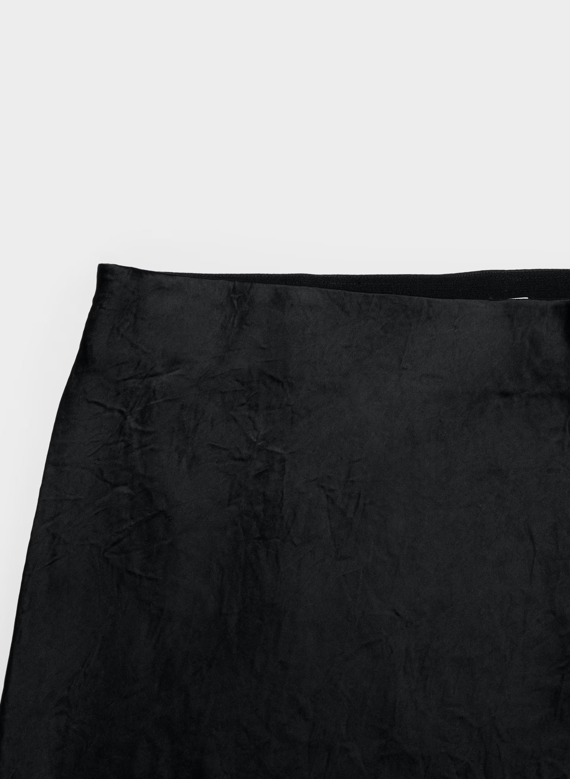Downtown Satin Skirt - BLACK